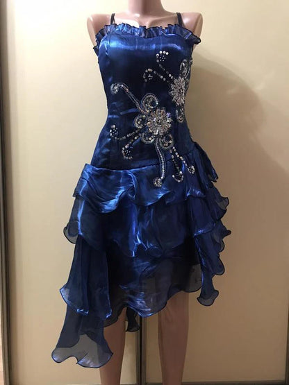Elegant A-Line/Princess Spaghetti Straps Sleeveless Lace Up Short-Mini Homecoming Dress