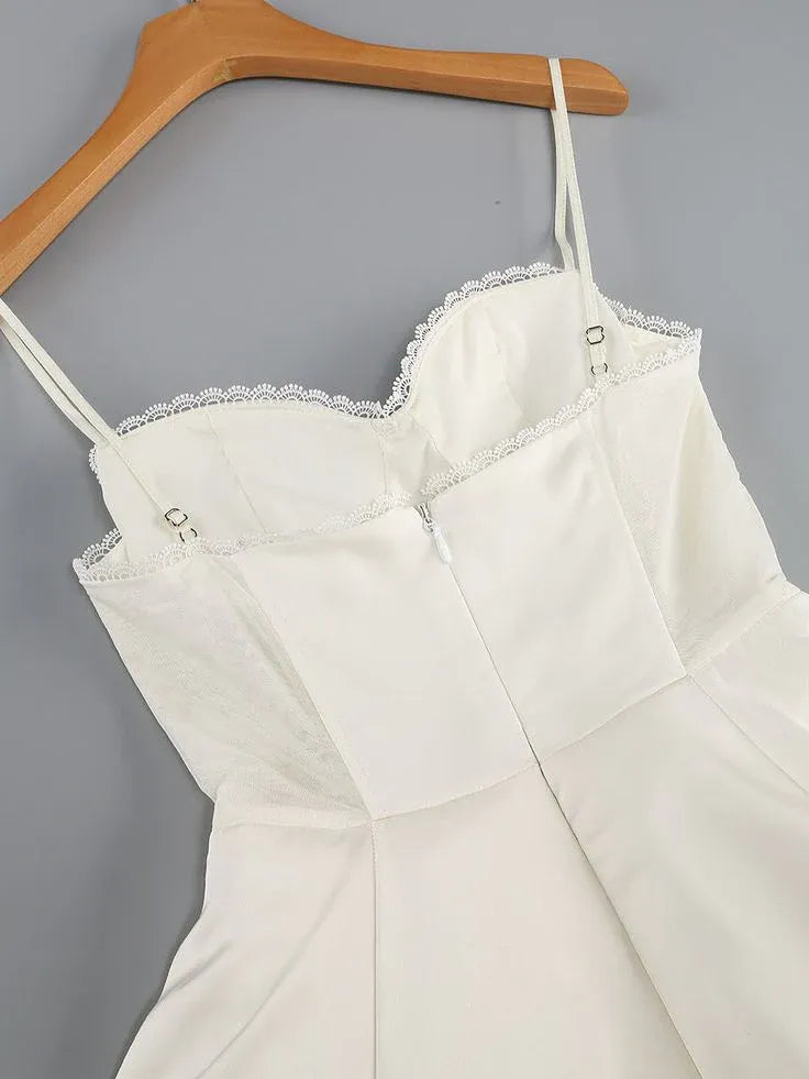 Elegant A-line Spaghetti Straps Sleeveless Satin Ankle-Length Prom Dress