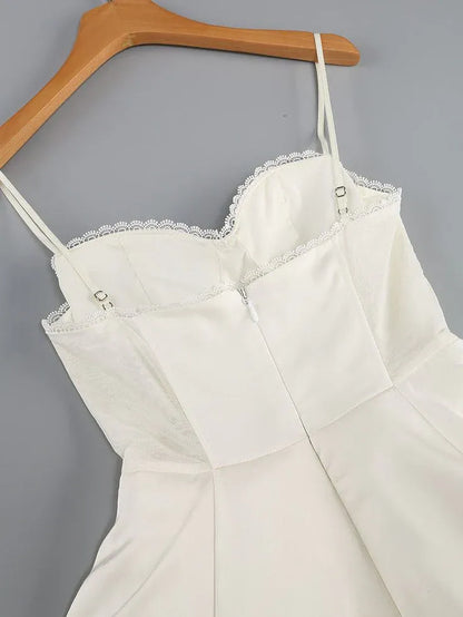 Elegant A-line Spaghetti Straps Sleeveless Satin Ankle-Length Prom Dress