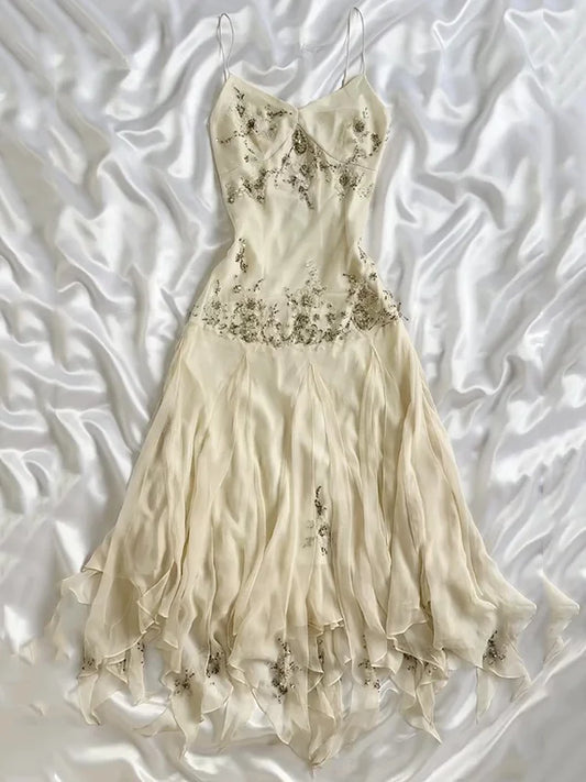 Elegant A Line Spaghetti Strap Sleeveless Lace Up Long Prom Dresses