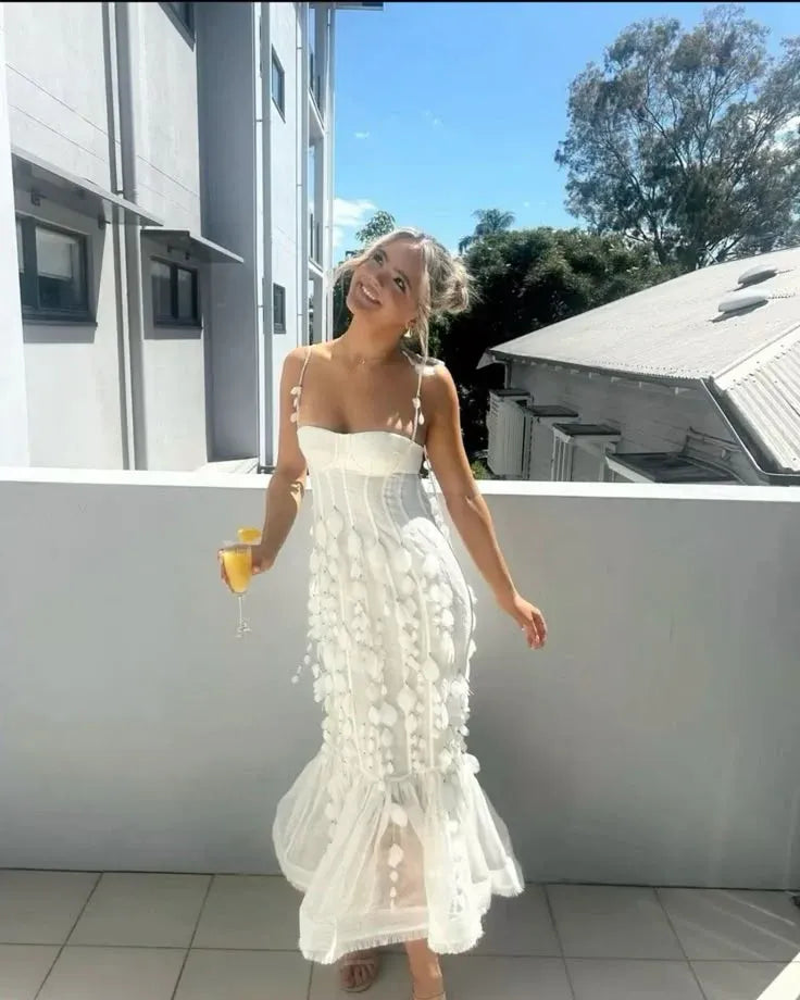 Elegant Mermaid Sweetheart Applique Ivory Evening Dress For Bride Hot Sale