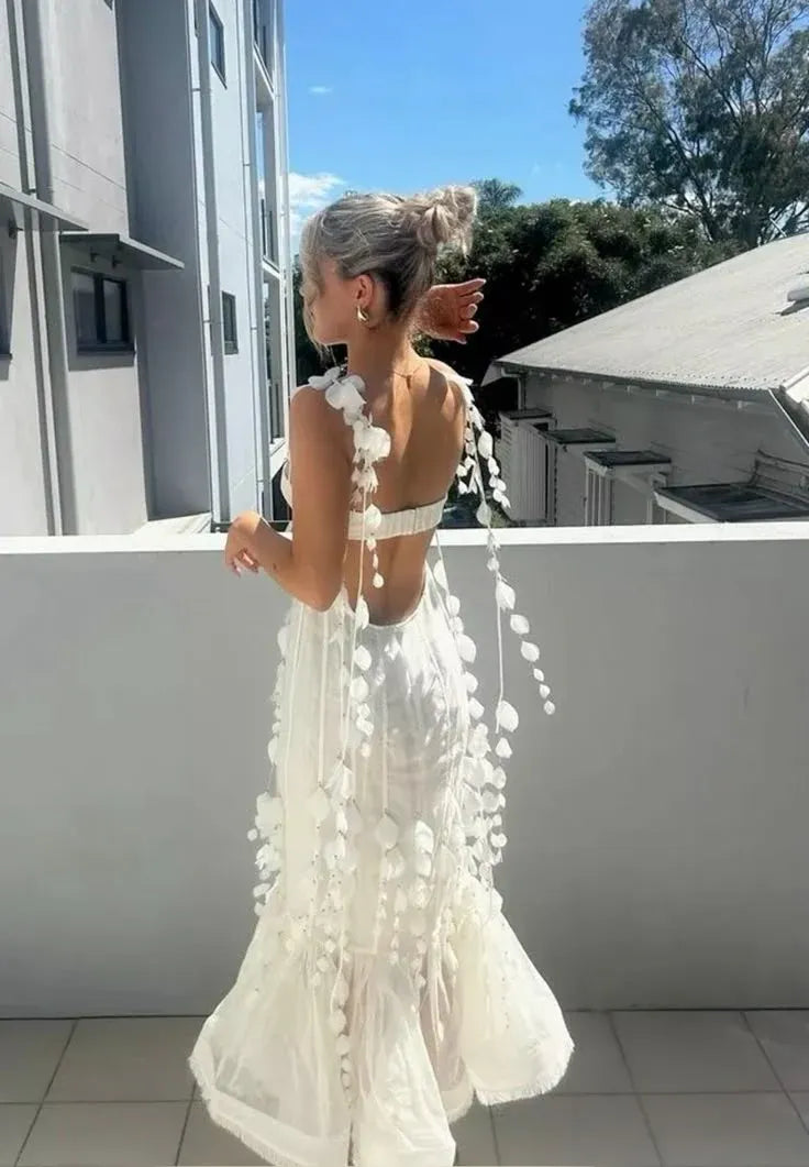 Elegant Mermaid Sweetheart Applique Ivory Evening Dress For Bride Hot Sale