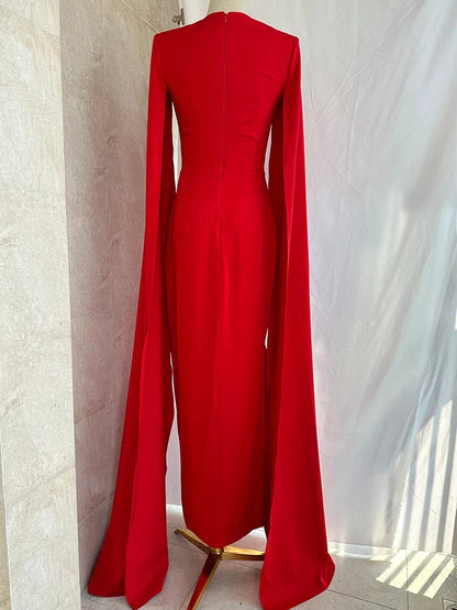 Elegant Square Neck Party Evening Dresses Casual Strapless Red Banquet Maxi Wedding Dresses for Female