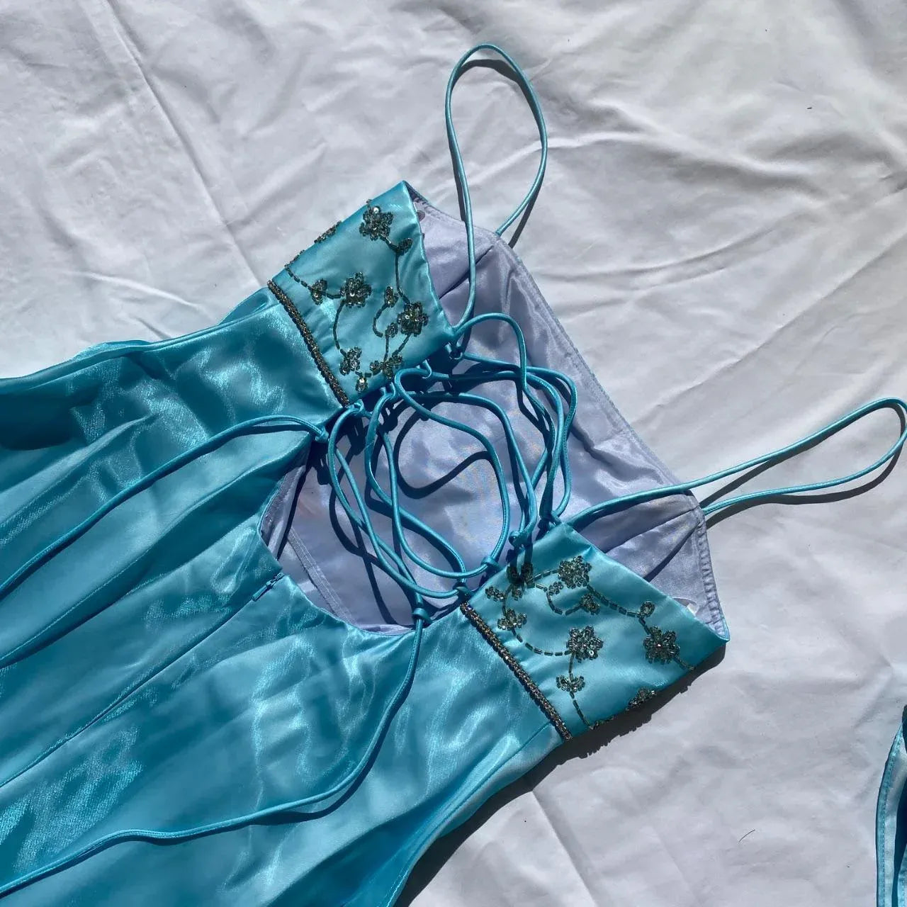 Exquisite A-Line Square Neck Sleeveless Beaded Floor-Length Prom Dress