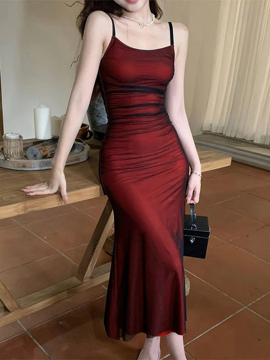 Formal Dresses Elegant Vintage Spaghetti Strap Midi Length Prom Dress/ Prom Dresses Store