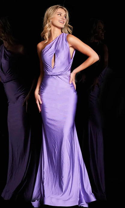 Formal Purple Dresses Any Special Sleeveless Occasion Open-Back One-Shoulder Cut-Out  Floor-Length Prom Dress / Formal Wear Dresses