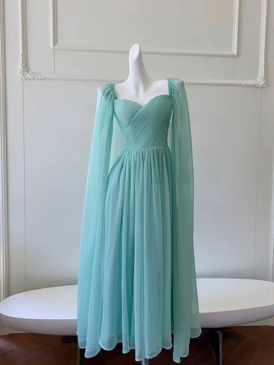 Xuewuba Dress A line Green Chiffon Prom Dress Formal Dresses Formal Women's Dresses