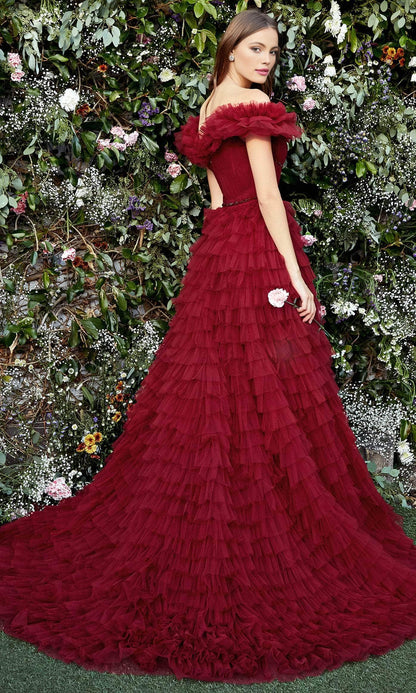 Formal Women's Dresses Sleeveless A-line/Princess Ruffled Off Shoulder Floor Length Prom Dress Prom Dress Shops