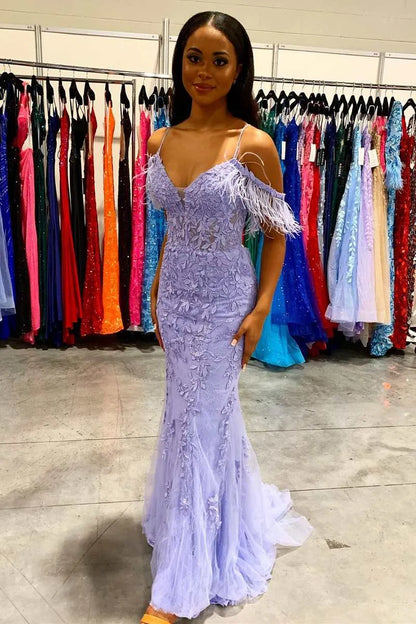 Glamorous Mermaid V Neck Sleeveless Backless Floor-Length Prom Dress