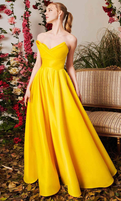 Gowns Evening Dresses/ Strapless V-Neck A-Line Sweep Train Prom Gown/ Evening Dresses/ Formal Women's Dresses/ Prom Dress Shops