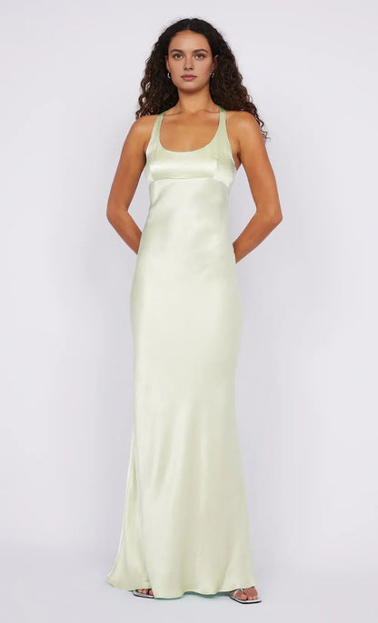 Xuewuba Dress Wide Straps Scoop Sleeveless Evening Dress Sea Spray Prom Dress Sheath Open Back Maxi Dress