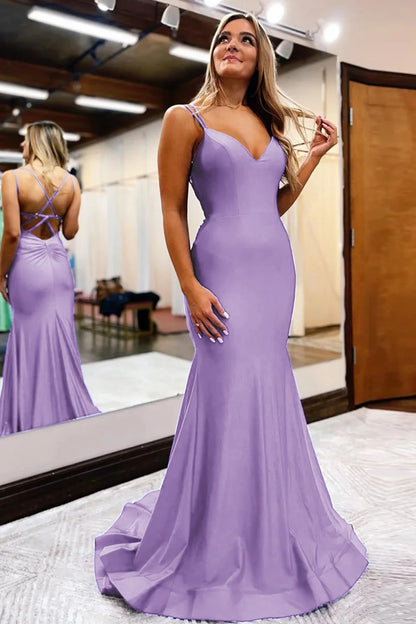 Mermaid Spaghetti Straps Long Prom Dress