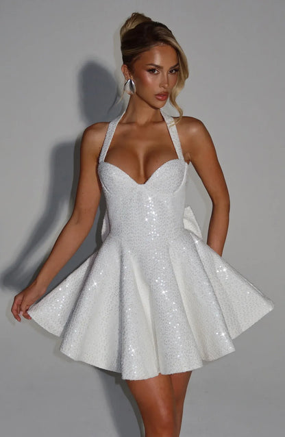 Modern A-Line/Princess Halter Neck Sleeveless Zipper Up Short-Mini Homecoming Dress