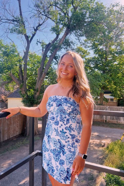 Off-the-Shoulder Cute Short Blue Bodycon Homecoming Dress