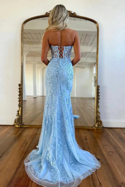 Off-the-Shoulder Sweetheart Neck Mermaid Prom Dress With Appliques