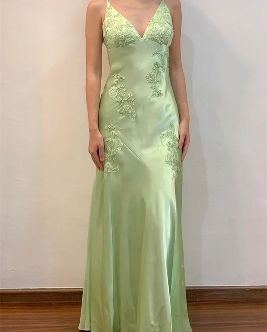 Xuewuba Dress Formal Women's Dresses Green Satin A Line Long Formal Party dress Prom Dress Stores