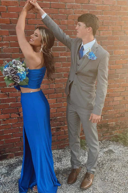 One-Shoulder Two-Piece Mermaid Prom Dress