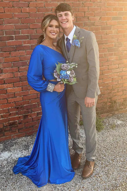 One-Shoulder Two-Piece Mermaid Prom Dress