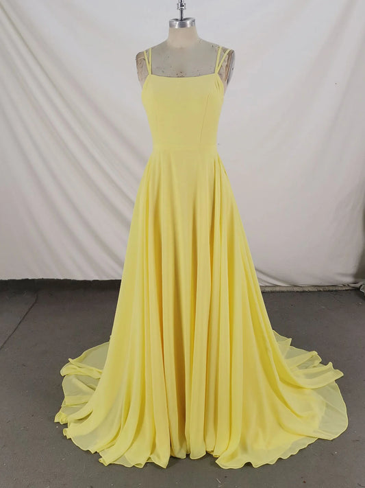 Simple Backless Chiffon Long Homecoming Dresses/Prom Dress