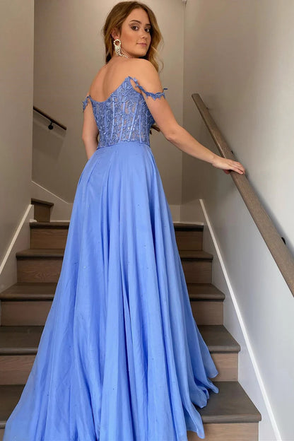 A-line Off-the-Shoulder Princess Prom Gown