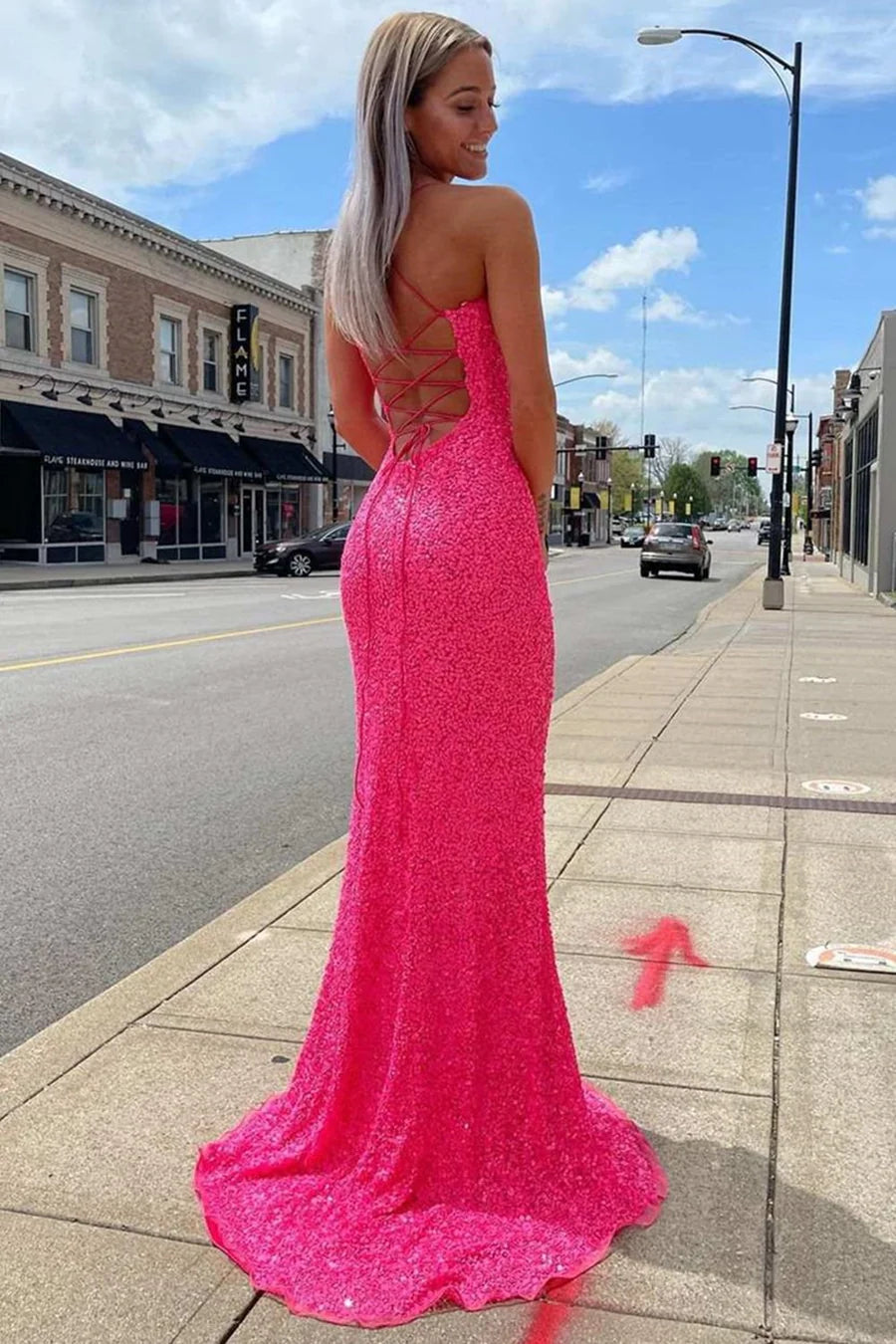 Sequin Mermaid Long Prom Dress
