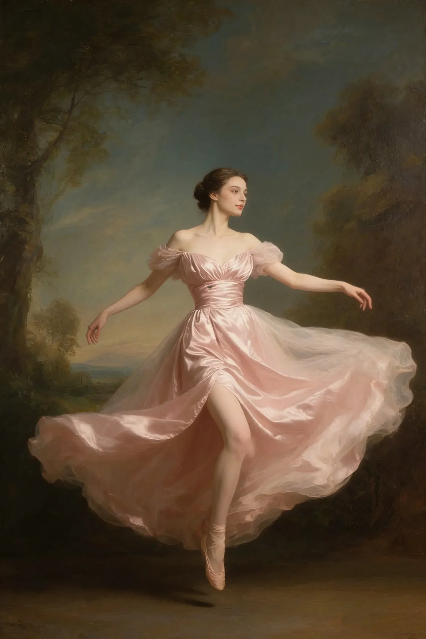 Romantic A-line Off-shoulder Puff Sleeves Slit Blush Train Prom Dress For Sale