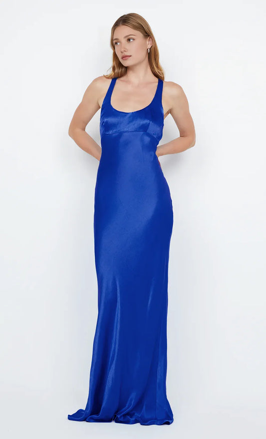Xuewuba Dress Wide Straps Scoop Sleeveless Evening Dress Sea Spray Prom Dress Sheath Open Back Maxi Dress