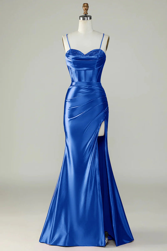 Mermaid Spaghetti Straps Long Prom Dress