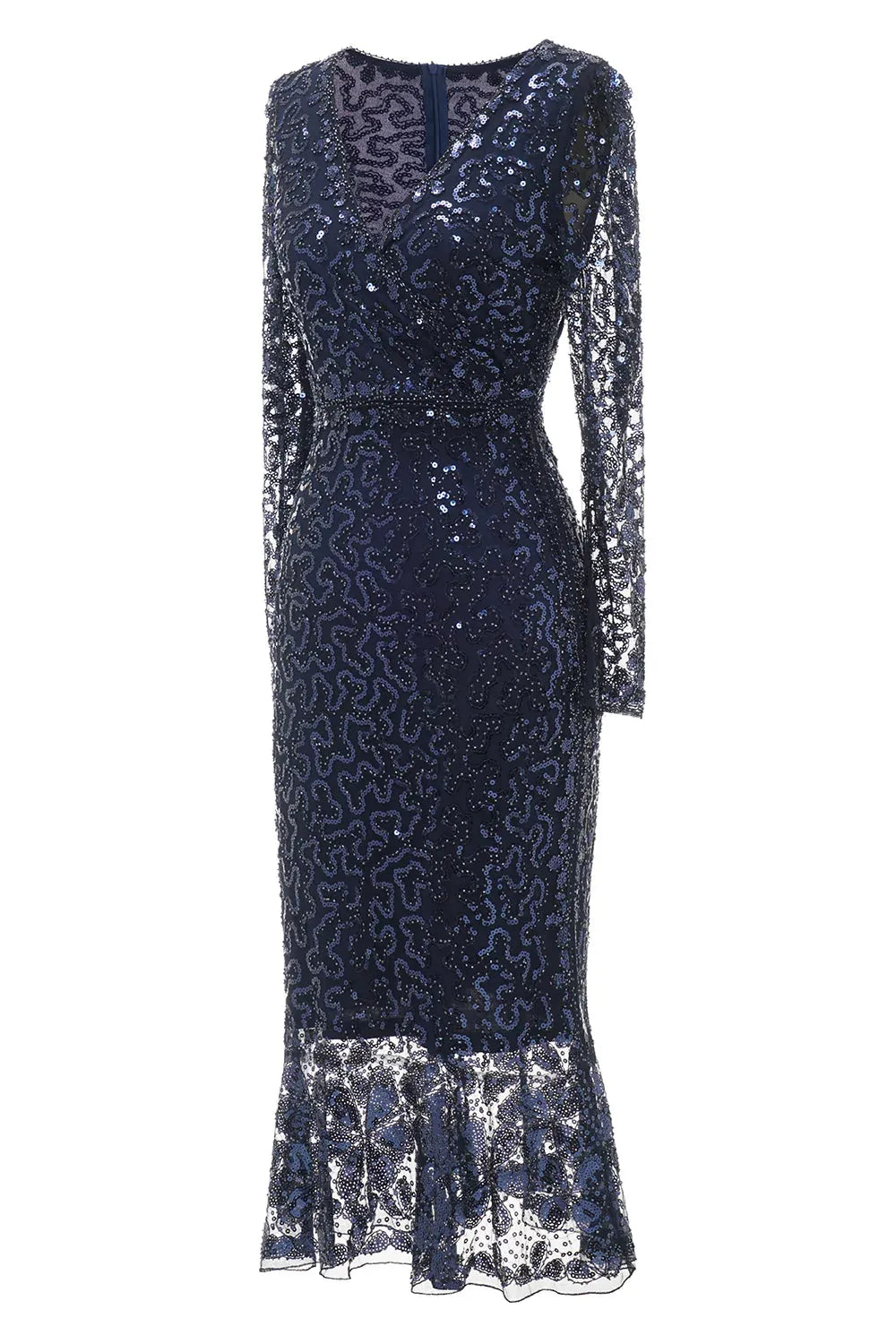 Xuewuba Formal Wear Dresses Navy Beaded and Sequin Midi Mother of Bride Dress Prom Dresses Stores