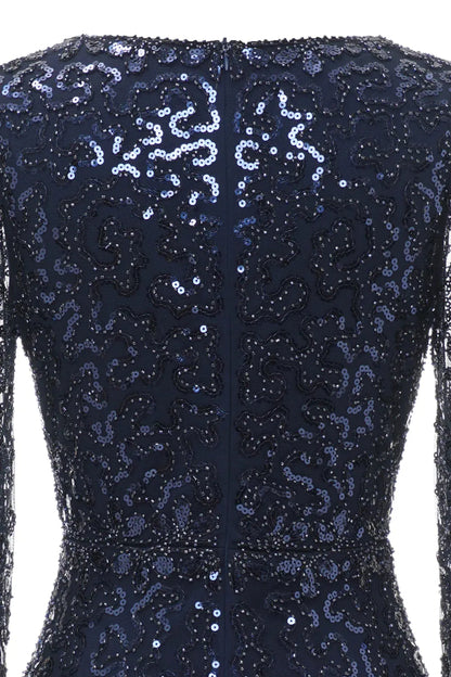 Xuewuba Formal Wear Dresses Navy Beaded and Sequin Midi Mother of Bride Dress Prom Dresses Stores