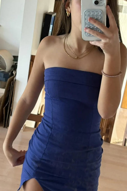 Simple Tight Strapless Sleeveless Backless Short-Mini Homecoming Dress