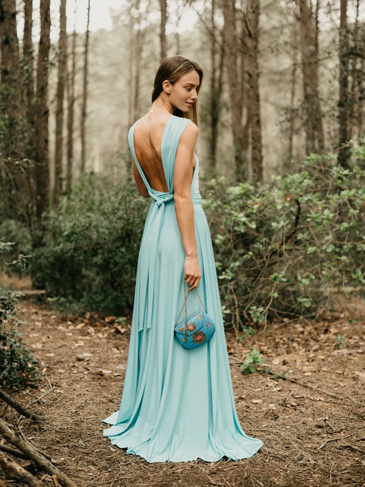 Simple A-line Sleeveless Multiple Style Backless Floor Lenght Bridesmaid Prom Party Dress