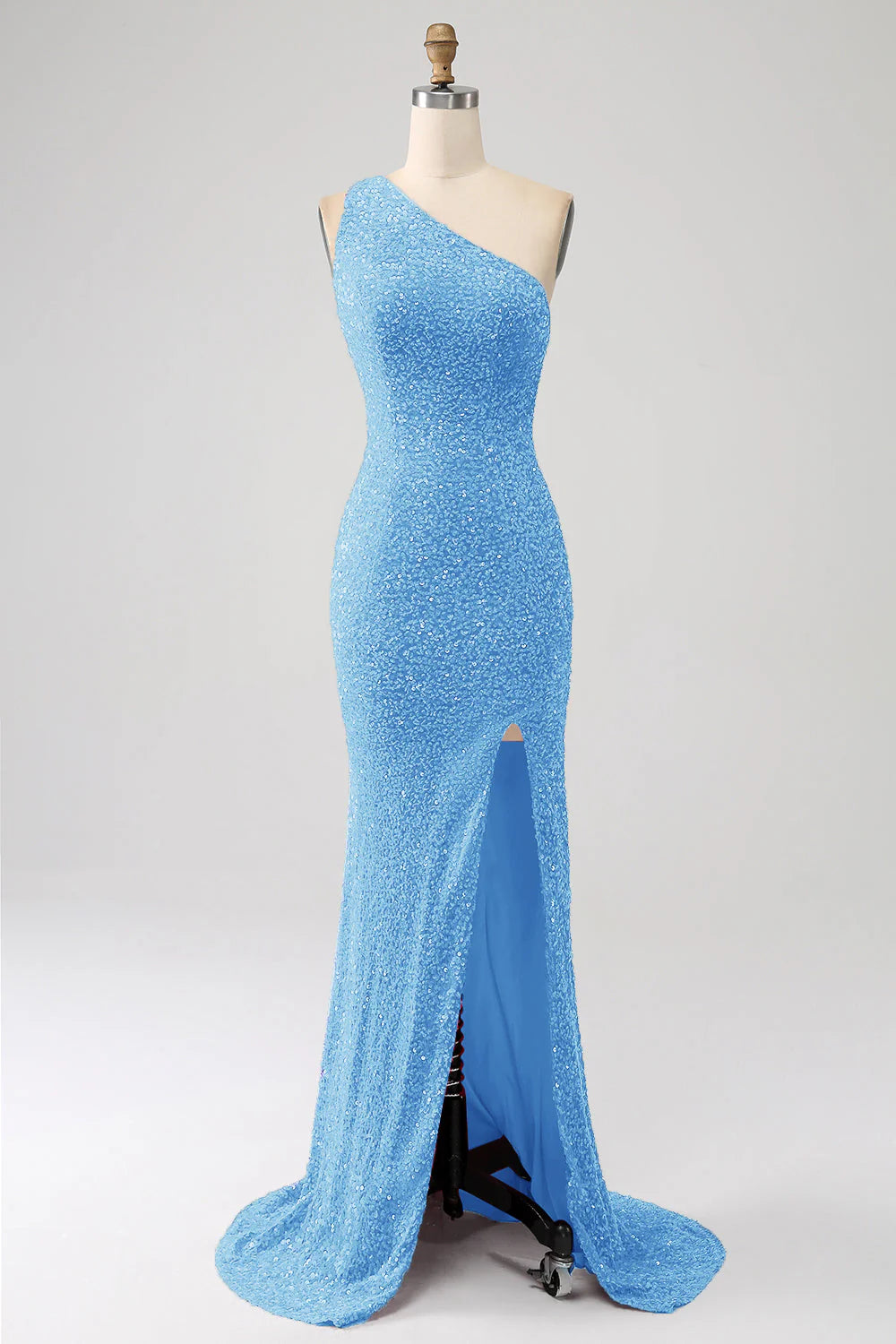 Sequins Mermaid One Shoulder Long Prom Dress
