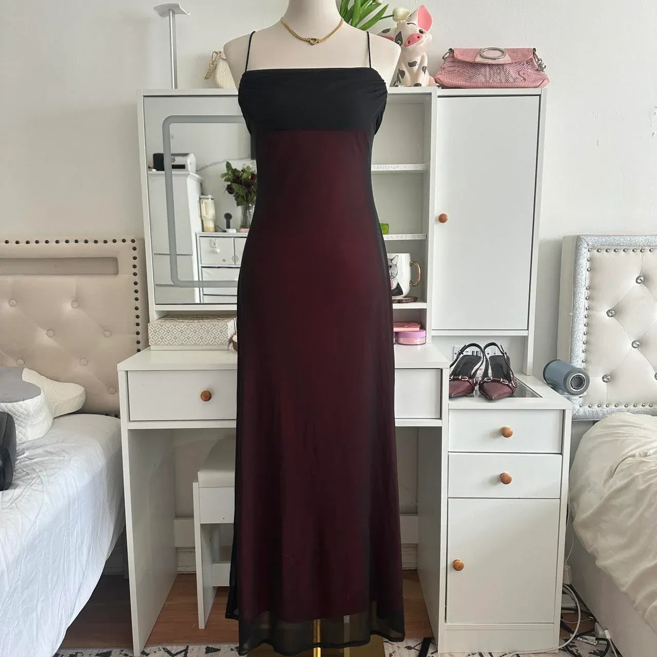 Stunning A-Line Square Neck Sleeveless Chiffon Floor-Length Prom Dress