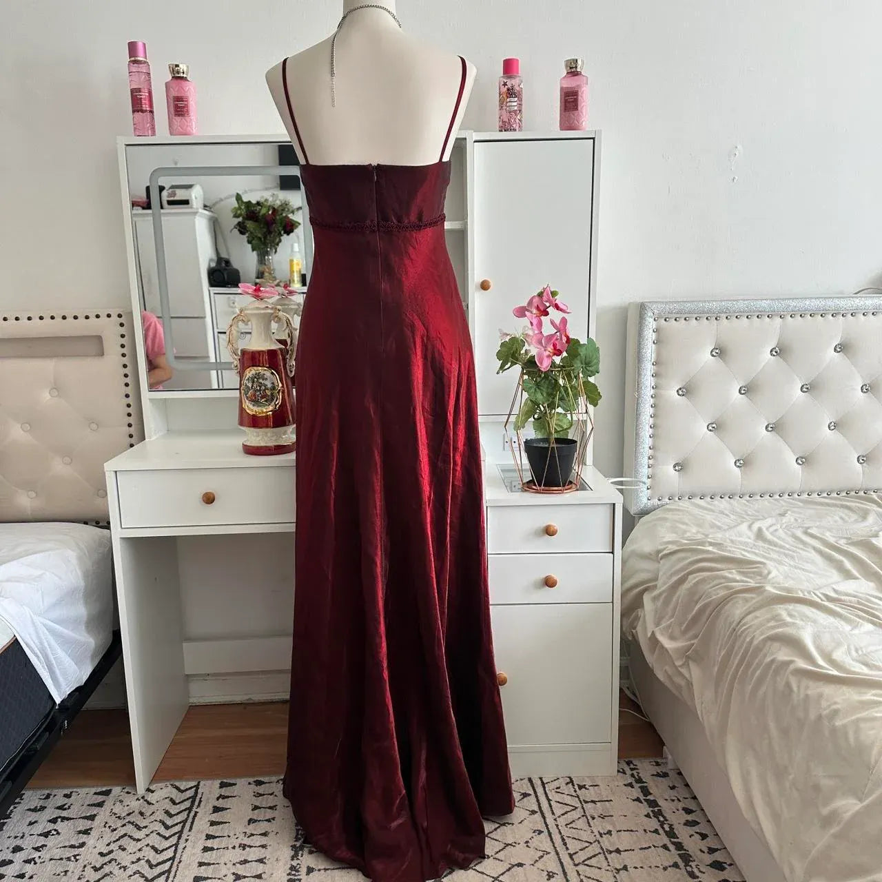 Vintage A-Line Square Neck Sleeveless Backless Floor-Length Prom Dress