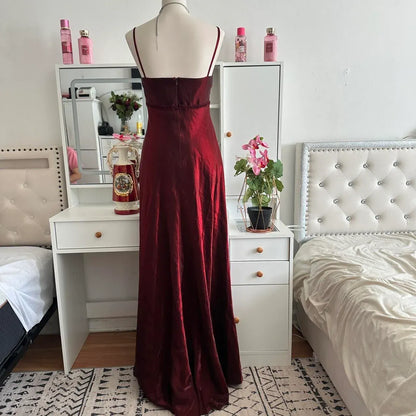 Vintage A-Line Square Neck Sleeveless Backless Floor-Length Prom Dress
