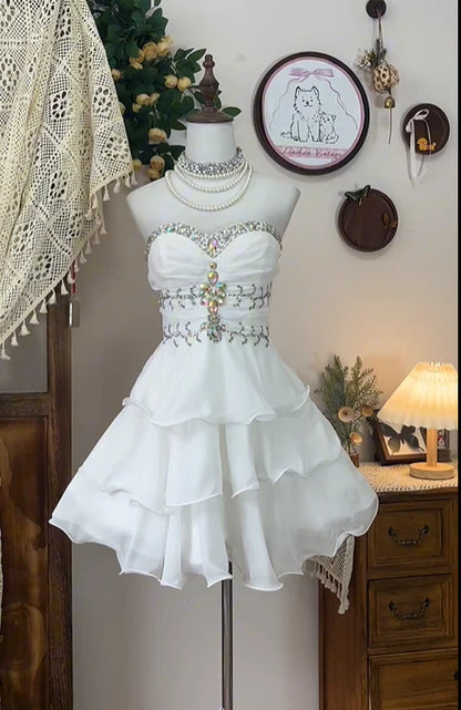 Vintage A-Line Sweetheart Sleeveless Lace Up Short-Mini Homecoming Dress