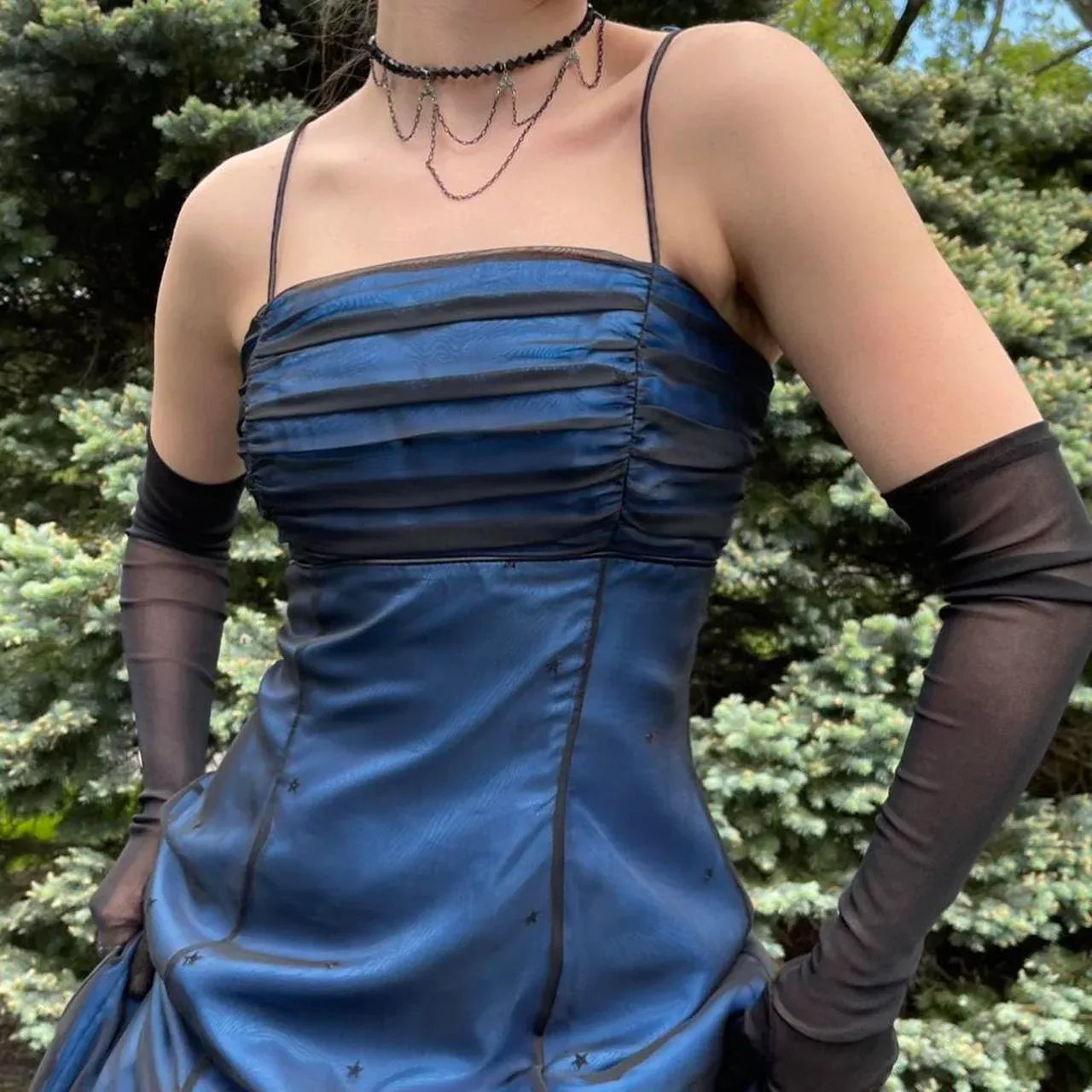 Vintage Ball Gown Off The Shoulder Sleeveless Tulle Floor-Length Prom Dress