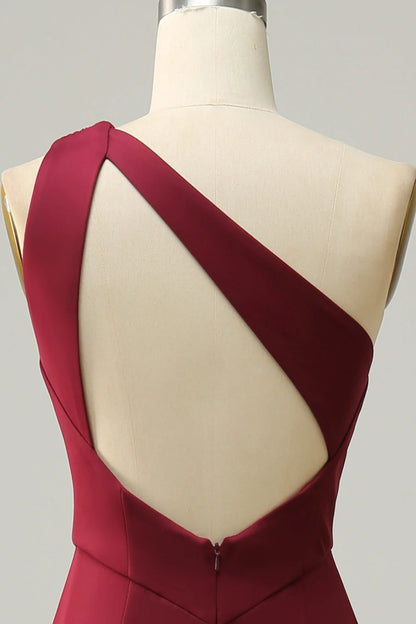 One Shoulder Long Bridesmaid Dress With Slit