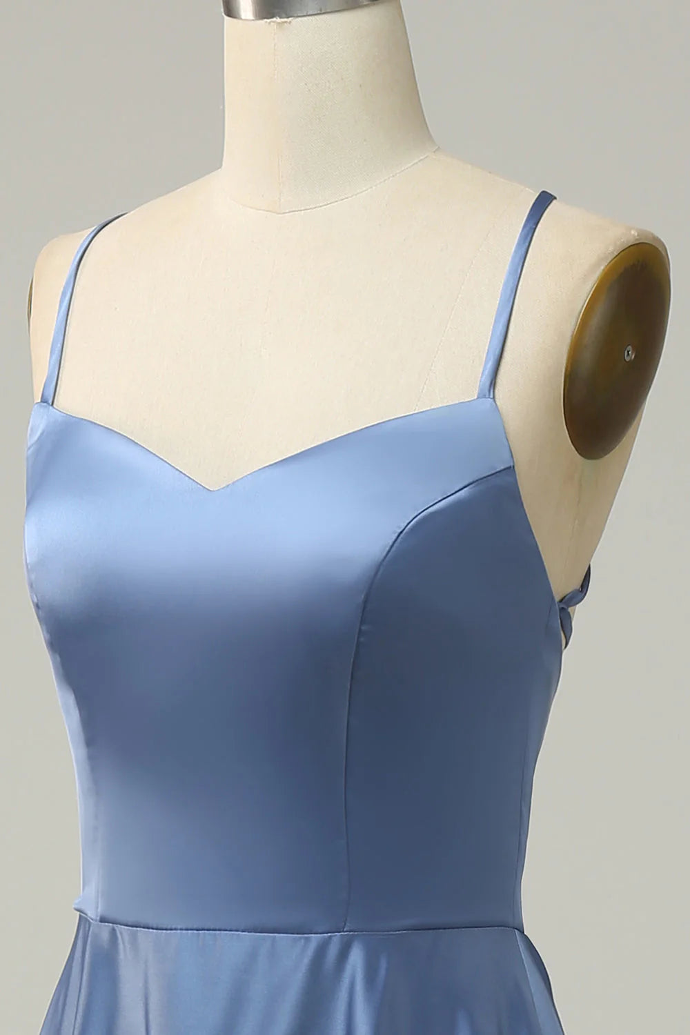 A-Line Open Back Long Bridesmaid Dress