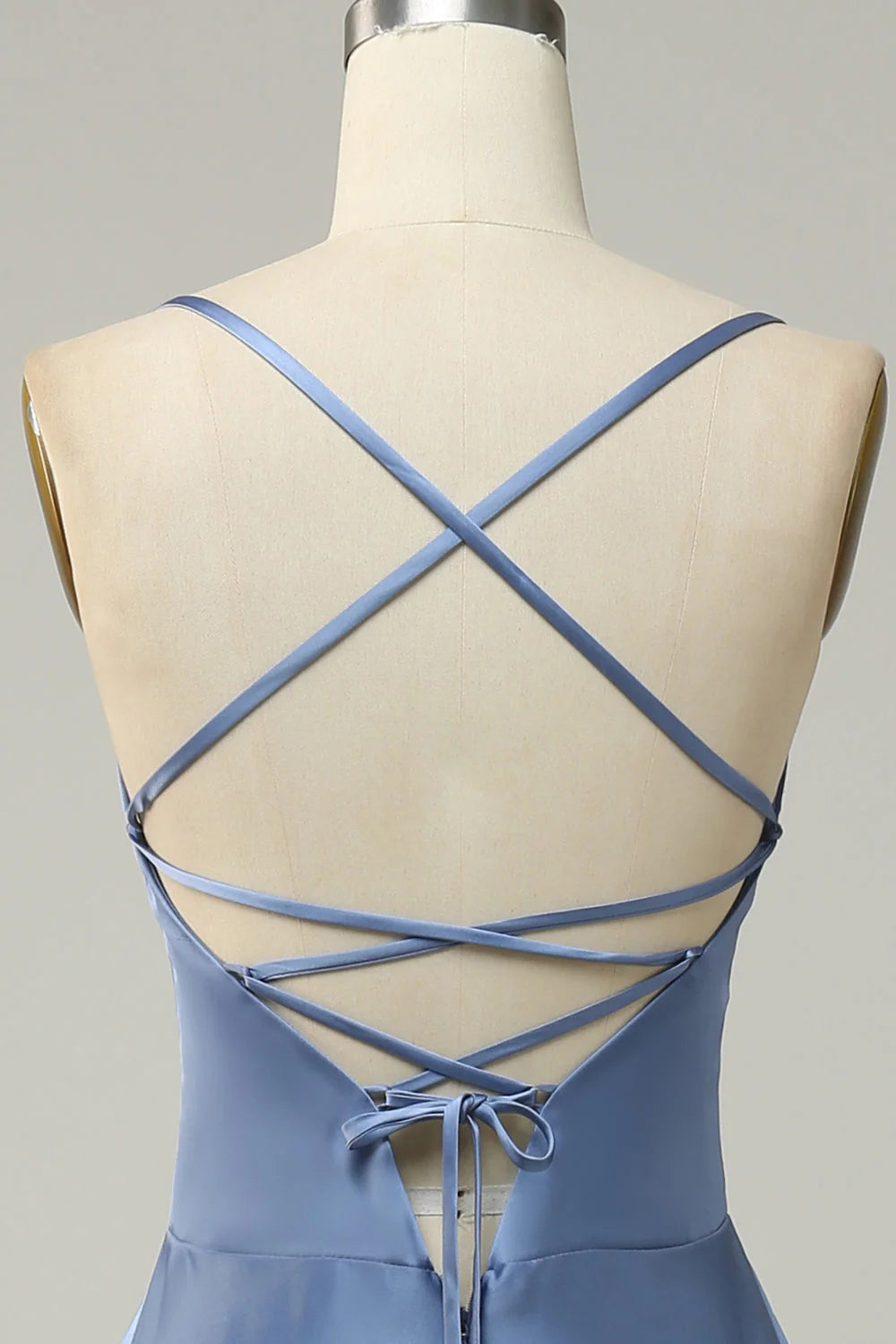 A-Line Open Back Long Bridesmaid Dress