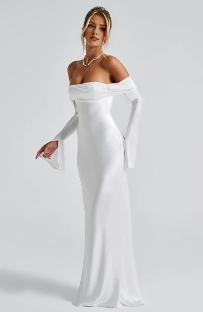 Women's Dresses Long Dress Off Shoulder Long Dress Plus Size Elegant Off-Shoulder Long Sleeve Split Dress Prom Dress