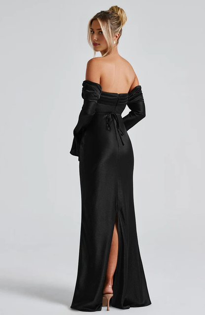 Women's Dresses Long Dress Off Shoulder Long Dress Plus Size Elegant Off-Shoulder Long Sleeve Split Dress Prom Dress