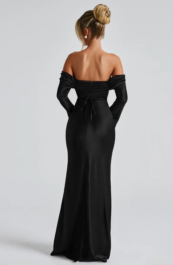 Women's Dresses Long Dress Off Shoulder Long Dress Plus Size Elegant Off-Shoulder Long Sleeve Split Dress Prom Dress