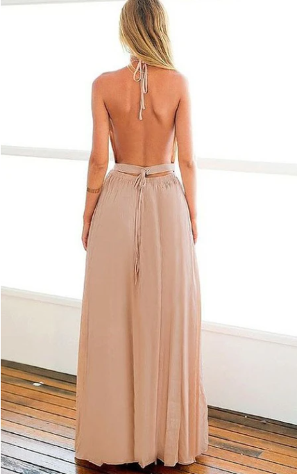 Xuewuba Dress Chiffon Ankle-length A Line Sleeveless Simple Evening Dress with Split Front Prom Dress Formal Wear Dresses