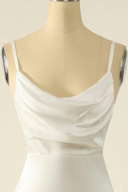 Satin Spaghetti Straps Simple Prom Dress