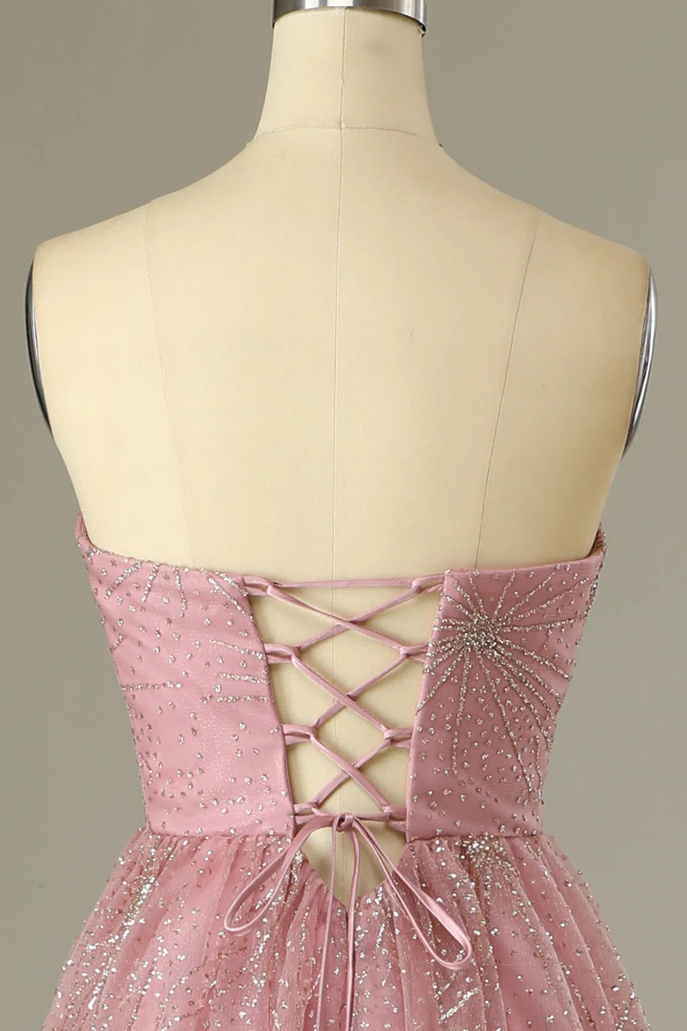 A Line Sweethear Prom Dress With Criss Cross Back