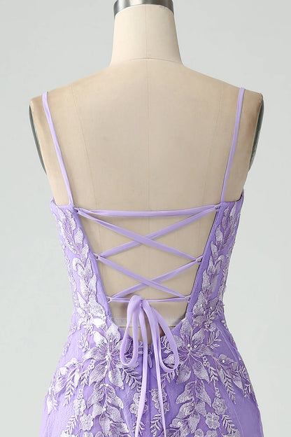 Mermaid Spaghetti Straps Long Prom Dress With Appliques