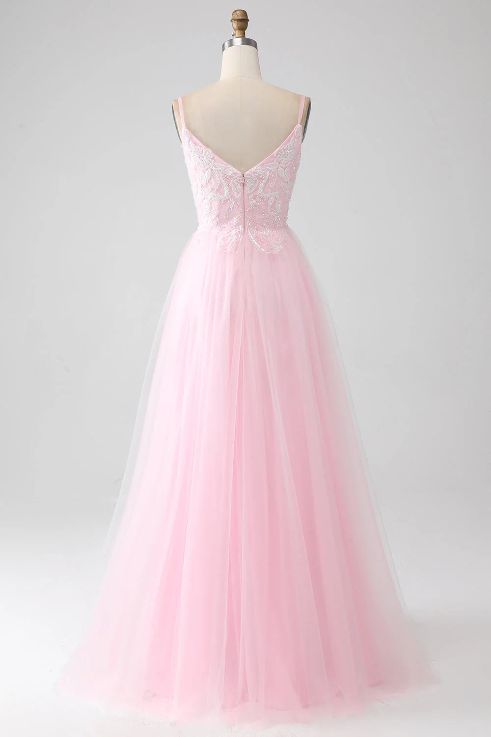 A-Line Spaghetti Straps Prom Dress With Beading