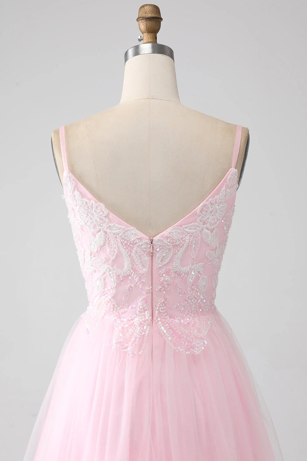 A-Line Spaghetti Straps Prom Dress With Beading